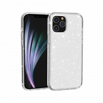 OEM Θήκη Back Cover Θήκη Σιλικόνης Glitter για iPhone 12/12 Pro Ασημί