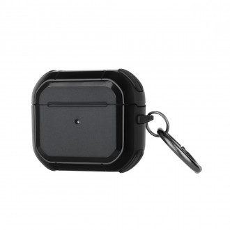 Θήκη Σιλικόνης Rugged με Γάντζο Airpods 3 Μαύρο - Γκρι