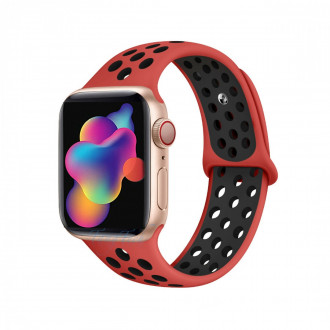 Fashion Watch Λουράκι Σιλικόνης για Apple Watch 38mm/ 40mm Honeycomb Κόκκινο - Μαύρο