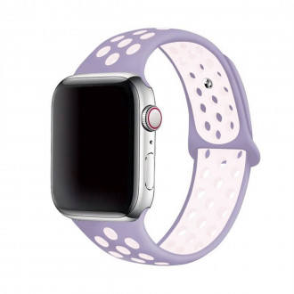 Fashion Watch Λουράκι Σιλικόνης για Apple Watch 38mm/ 40mm Honeycomb Λιλά - Λευκό