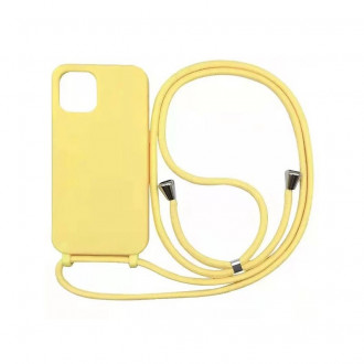 OEM Back Cover Σιλικόνης με Λουράκι για iPhone 12 Pro Κίτρινο