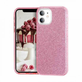OEM Θήκη Back Cover Θήκη Σιλικόνης Glitter για iPhone 12/12 Pro Ροζ