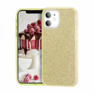 OEM Θήκη Back Cover Θήκη Σιλικόνης Glitter για iPhone 12/12 Pro Χρυσό