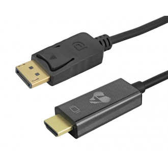Powertech Cable DisplayPort male - HDMI male 1m Μαύρο (CAB-H186)