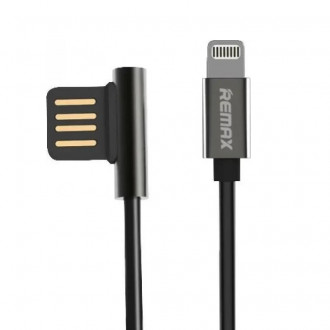 Remax Angle (90°) / Regular USB to Lightning Cable Μαύρο 1m (Emperor)