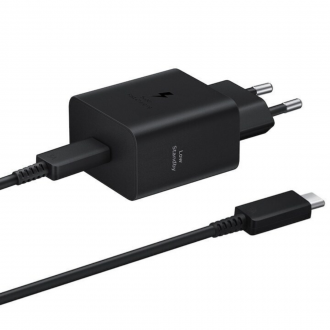 Samsung Φορτιστής με Θύρα USB-C και Καλώδιο USB-C - USB-C 45W Power Delivery Μαύρο (EP-T4511X)