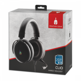 Spartan Gear Clio Wired Headset for PC, PS4, PS5, XboxOne, Xbox Series X/S, Nintendo Switch White Black