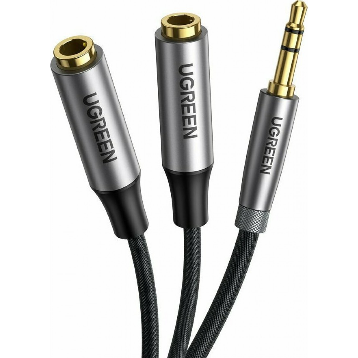 Ugreen Cable 3.5mm male - 2x 3.5mm female Μαύρο 0.2m