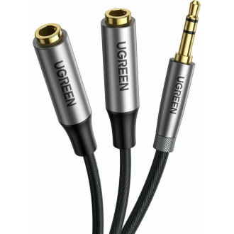 Ugreen Cable 3.5mm male - 2x 3.5mm female Μαύρο 0.2m