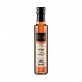 Wisdom Of Nature: Organic Red Grape Vinegar From Agiorgitiko Variety With Basil & Garlic (Glass Bottle -250ml)