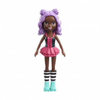 Mattel Polly Pocket Impulse Doll - Dark Skin Doll with Roller (HKV80)