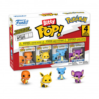Funko Bitty Pop! 4-Pack: Pokemon - Charmander, Jolteon, Larpas, Rattata Vinyl Figures