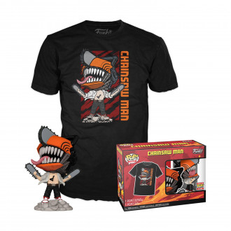 Funko Pop! & Tees (Adult): Chainsaw Man - Chainsaw Man Leaping Vinyl Figure & T-Shirt (XL)