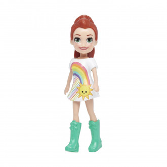 Mattel Polly Pocket Impulse Doll - Lila in Rainbow Dress (HDW47)