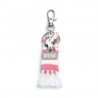 Carat Shop Liverpool FC - Pink Stripe Scarf & Liverbird Backpack Hanger (LFCBH003)