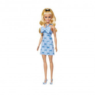 Mattel Barbie: Barbie Fashionistas Wavy Blonde Ponytail Wearing Blue Bow (HYT93)