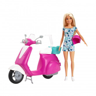 Mattel Barbie: Barbie Vehicles - Barbie Scooter & Doll (GBK85)