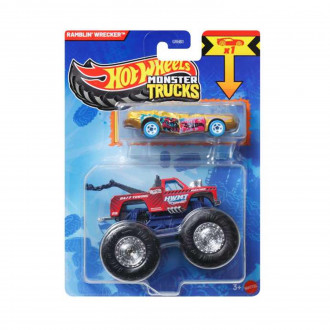 Mattel Hot Wheels: Monster Trucks - Ramblin' Wrecker 2 Pack Vehicles (JCG35)