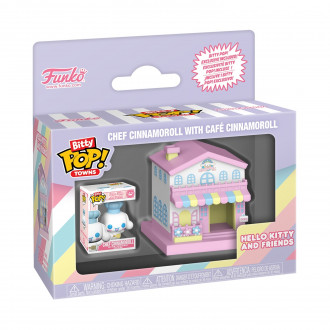 Funko Bitty Pop! Towns: Hello Kitty and Friends - Chef Cinnamoroll with Café Cinnamoroll Vinyl Figures