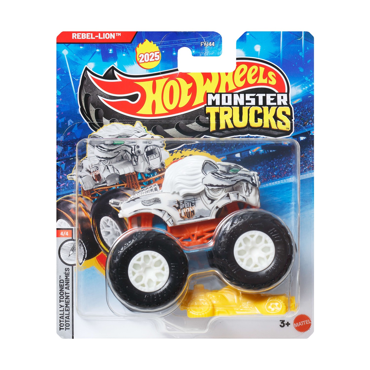 Mattel Hot Wheels Monster Trucks: Totally Tooned - Rebel-Lion Die-Cast Vehicle (JCD94) Mattel Hot Wheels Monster Trucks: Totally Tooned - Rebel-Lion Die-Cast Vehicle (JCD94)