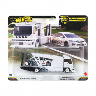 Mattel Hot Wheels Premium: Car Culture Team Transport - HW Honda Civic Type-R & Kousoku Hauler Vehicles (JHX94)