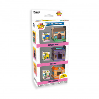 Funko Bitty Pop! 3-Pack Towns: The Simpsons - Simpsons House, Moe's Bar, Krusty Burger Vinyl Figures