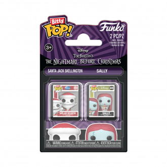 Funko Bitty Pop! 2-Pack: The Nightmare Before Christmas - Santa Jack Skellington & Sally Vinyl Figures