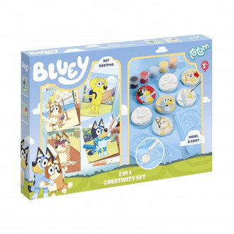 Totum: Bluey - 2 In 1 Creativity Set (Model Paint &  Dot Painting) (TT290501)
