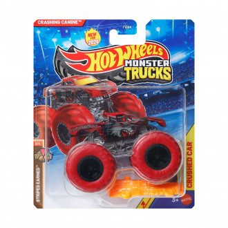 Mattel Hot Wheels: Monster Trucks Crashing Canine - Stripes Earnes Vehicle (JHY68)