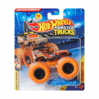 Mattel Hot Wheels: Monster Trucks Land Rover Defender 90 - Freestyle Wreckers Vehicle (JHY74)