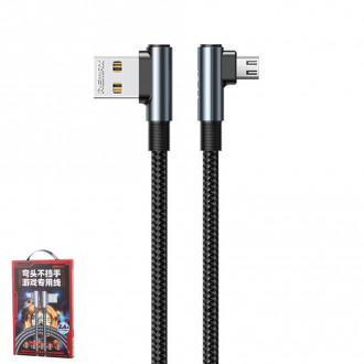 Remax Καλώδιο Angle (90°) / Regular USB to Micro-USB 1m Μαύρο