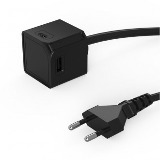 Allocacoc® PowerCube |USBcube Extended USB A+C| Πολύπριζο 2xUSB-A + 2xUSB-C – Μαύρο – 10467BK/EUACMC