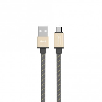 Allocacoc USBCable |Flat| Αλουμινένιο πλεκτό καλώδιο microUSB (1,5 μέτρο - χρυσό)