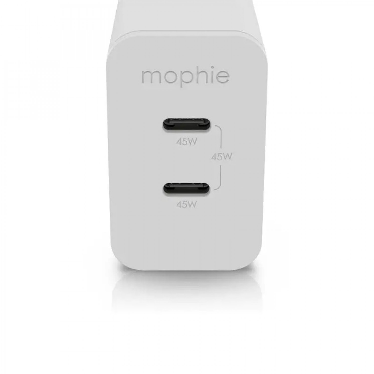 Mophie Speedport 45W 2xUSB-C GaN Fast Wall Charger Οικιακός φορτιστής ταχείας φόρτισης ισχύος 45W (λευκός) (409909299)