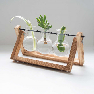The Source - Home & Lifestyle - Propergator Vases - Ξυλινη βάση με βάζα για υδροπονική καλλιέργεια