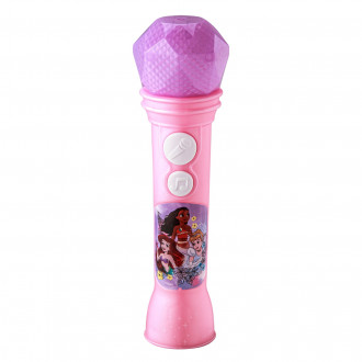 eKids Disney Princess Ασύρματο Μικρόφωνο Karaoke για παιδιά με ενσωματωμένη μουσική, φωτισμό, Sound Effects (DP-070) (Ροζ)