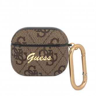Guess Script Metal Logo Collection Θήκη προστασίας από δερματίνη για Apple Airpods 3 (Καφε)