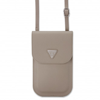 Guess Grained Triangle Logo PU Leather Wallet Case (Brown - GUCWBPGTSPSW)