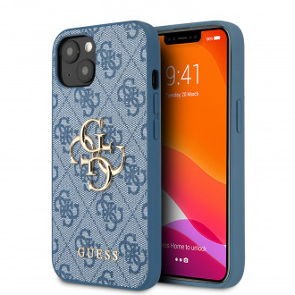 Guess “4G Logo Collection” Hard Case PU Leather Θήκη προστασίας από δερματίνη – iPhone 13 Mini (Μπλε)