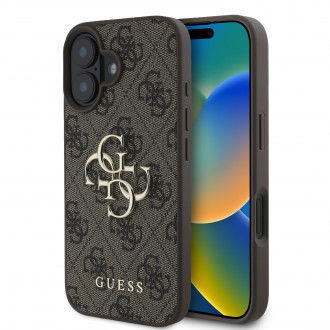 Guess “4G Logo Collection” Hard Case PU Case Θήκη προστασίας από δερματίνη – iPhone 16 (Καφε – GUHCP16S4GMGBR)
