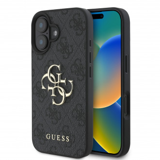 Guess “4G Logo Collection” Hard Case PU Case Θήκη προστασίας από δερματίνη – iPhone 16 (Μαύρο – GUHCP16S4GMGGR)