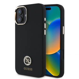 Guess “4G Metal Logo Strass Collection” Case Θήκη προστασίας από σιλικόνη – iPhone 16 (Μαύρο – GUHCP16SM4DGPK)