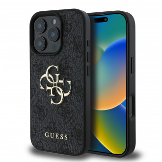 Guess “4G Logo Collection” Hard Case PU Case Θήκη προστασίας από δερματίνη – iPhone 16 Pro Max (Μαύρο – GUHCP16X4GMGGR)