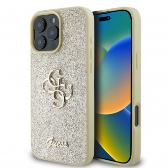 Guess Fixed Glitter Big 4G Logo Case Θήκη προστασίας από σιλικόνη – iPhone 16 Pro Max (Χρυσό – GUHCP16XHG4SGD)