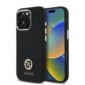 Guess “4G Metal Logo Strass Collection” Case Θήκη προστασίας από σιλικόνη – iPhone 16 Pro Max (Μαύρο – GUHCP16XM4DGPK)