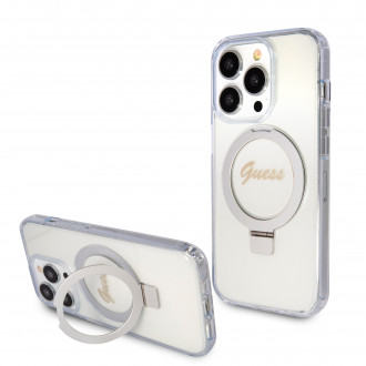 Guess MagSafe Ring Stand Glitter Hard Case Θήκη προστασίας από σιλικόνη – iPhone 15 Pro Max (Διάφανη – GUHMP15XHRSGSD)