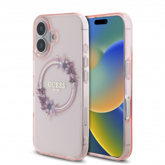 Guess Magsafe “Flower Wreath” Hard Case Θήκη προστασίας από σκληρό πλαστικό – iPhone 16 (Ροζ – GUHMP16SHFWFCP)