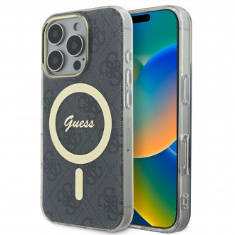 Guess Magsafe “4G Logο” Hard Case Ημιδιάφανη Θήκη προστασίας από σκληρό πλαστικό – iPhone 16 Pro Max (Διάφανο/Μαύρο – GUHMP16XH4STK)