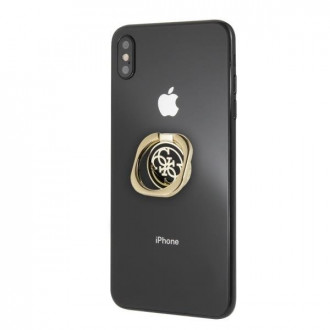 Guess 4G Ring Stand Μοντέρνο Pop Holder για smartphone σε μαύρο/χρυσό