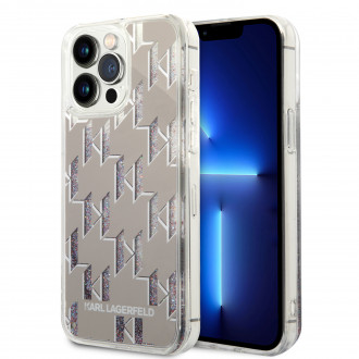 Karl Lagerfeld Monogram Liquid Glitter Case Θήκη προστασίας από σιλικόνη – iPhone 14 Pro Max (Ασημί – KLHCP14XLMNMS)
